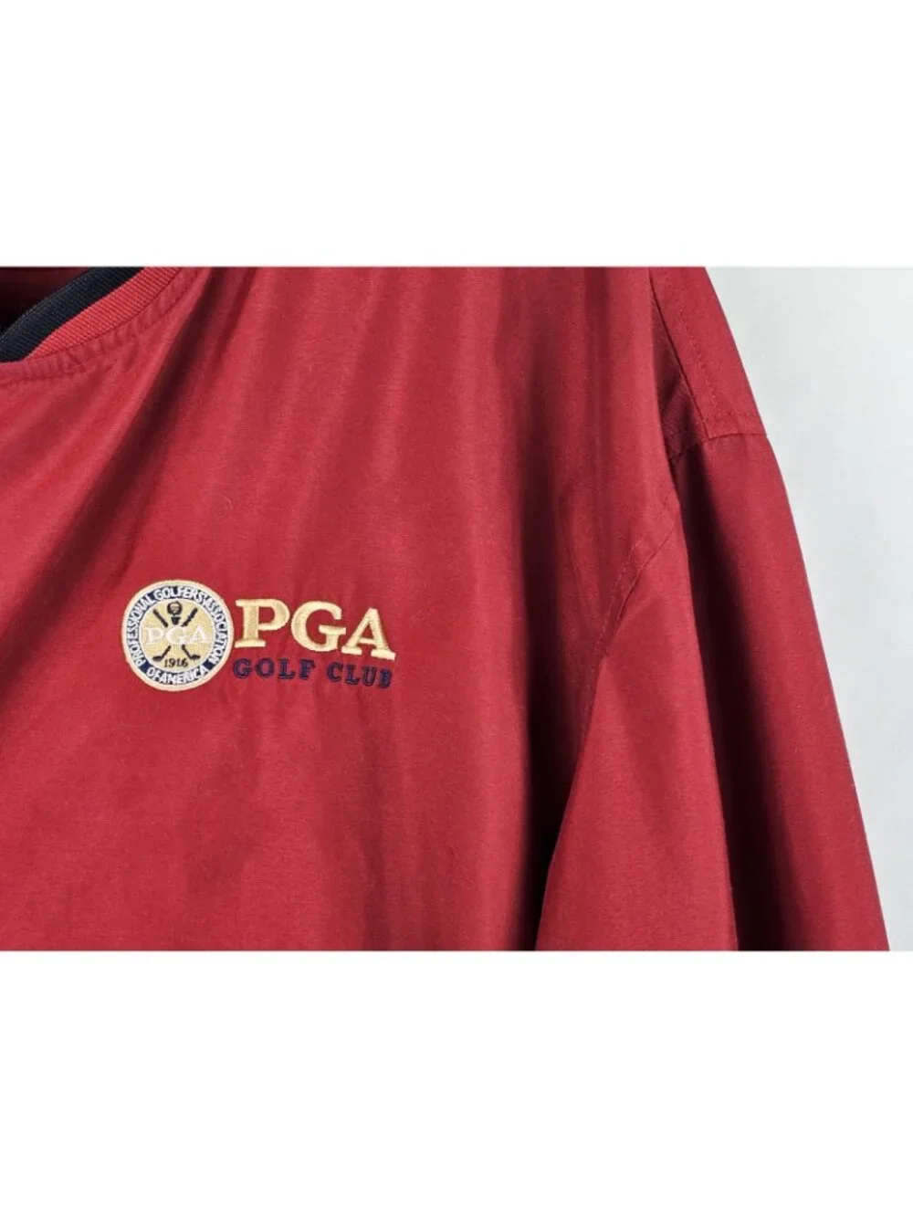 Ahead PGA Golf Club Jacket Men's Size Large Red Lined Pullover Windbreaker Shirt